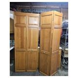 60x78 wood bifold doors.  No track or hardware