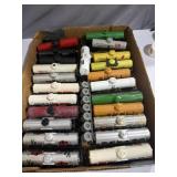 Oil tankers and gas train cars assorted. Shell,