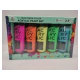 5 piece neon color acrylic paint sets