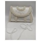 SASHA Satin Pearl clutch evening purse