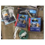 New grill supplies, lights, metal banner, rope