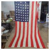 45 star fabric American flag ~104in x 59in,