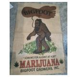 Bigfoot burlap bag