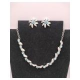 Vintage choker necklace matching clip earrings