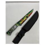 12-1/2 in Reggae Skull hunting knife with sheath
