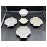 Japan ceramic scalloped seashell dishes, Carolina