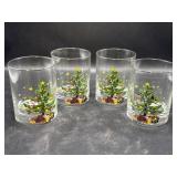 1980s set of four Nikko Christmas 14 oz. double