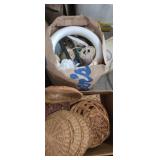 Crochet thread and woven baskets