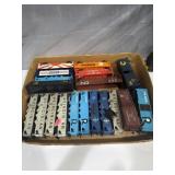 vintage HO scale model freight cars stacked 19