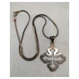 Silver chain with pendant marked 925.    .445oz