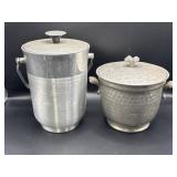 Aluminum ice buckets, one marked Italy