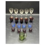 Romania stemware, colorful liqueur, cordials, &