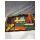 vintage HO scale model railroad freight cars,