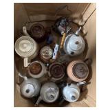vintage and antique teapots, some hand painted