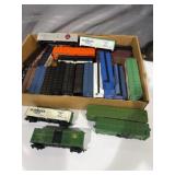 vintage HO scale model freight and box cars