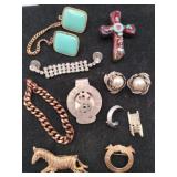 Money clip, brooches, cross, clip