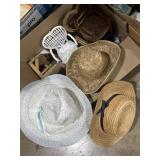 Sun hats different styles, various doll chairs &