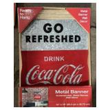 10x18' NEW metal Coca-Cola wood framed sign