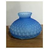 10' Fenton blue diamond quilted satin glass shade