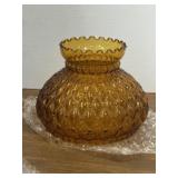 7' Fenton amber diamond quilted hurricane ruffled