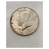 1967 Kennedy half dollar