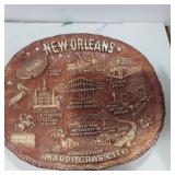 New Orleans souvenir plate 11in x10in