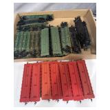vintage HO scale model train flat cars,