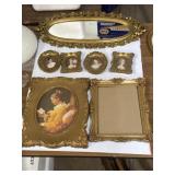 Ornate, rococo-inspired gold frames 11x13