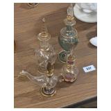 hand-blown Egyptian glass perfume bottles tallest