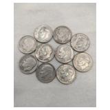 10 1959,1960,1962,1963 dimes