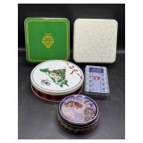 Various shaped tins