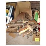 Group of vintage hand saws.
