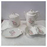 House of Webster wild rose teapot, canister, and