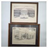 Drawings of Purdue and Jefferson High School