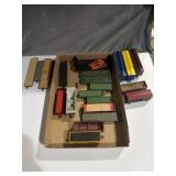 HO scale model railroad freight cars and rolling