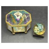 Slag glass style trinket box 5x4x3' & mounted