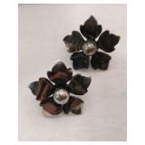 Silver Stuart Nye dogwood flowers screw back