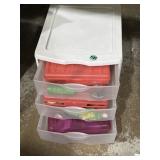 Three drawer desktop organizer with craft &