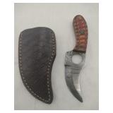 Damascus style Skinner Knife w/ sheath   3.5'