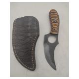 Damascus style Skinner Knife w/ sheath   3.5'