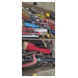 Screwdrivers, pliers,  hammer, c-clamp and other