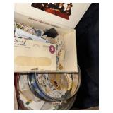 Cigar box & tins of bulk unsorted postage stamps