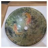 Glass sink bowl with fish does have drain no