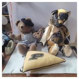Purdue bear and pillow with Kraslat art bear