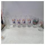 4 spuds MacKenzie glasses, 1 Budweiser, and 1 red