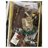 Assorted pins, costume jewelry, necklaces,