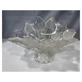 Bohemian glass pedestal fruit bowl