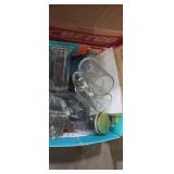 Glass mugs and jars