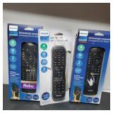 Lot of three open box universal remotes