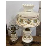 2 hurricane table lamps marked 1971 L&LWMC, style